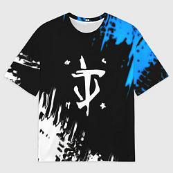 Футболка оверсайз мужская Doom краски лого текстура, цвет: 3D-принт