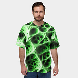 Футболка оверсайз мужская Зелёная пористая структура, цвет: 3D-принт — фото 2