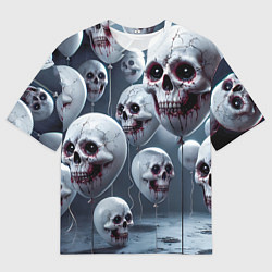Мужская футболка оверсайз Шарики черепа