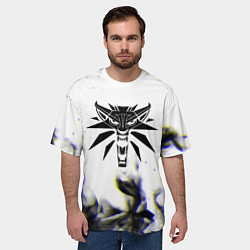 Футболка оверсайз мужская Ведьмак глитч огонь, цвет: 3D-принт — фото 2