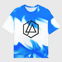 Футболка оверсайз мужская Linkin park blue flame, цвет: 3D-принт