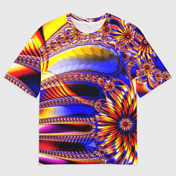 Мужская футболка оверсайз Психоделика стекло