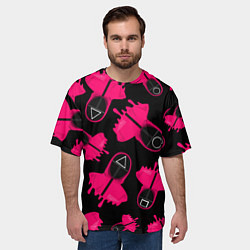 Футболка оверсайз мужская Стражи из игры в кальмара, цвет: 3D-принт — фото 2