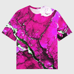 Мужская футболка оверсайз Розовый треснувший камень