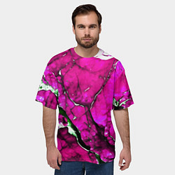 Футболка оверсайз мужская Розовый треснувший камень, цвет: 3D-принт — фото 2