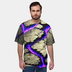 Футболка оверсайз мужская Треснувший камень фиолетовый, цвет: 3D-принт — фото 2