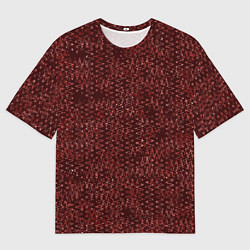 Мужская футболка оверсайз Тёмный красный винный текстуры