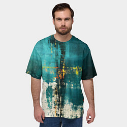 Футболка оверсайз мужская Ржавчина сине-белая, цвет: 3D-принт — фото 2