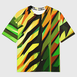 Мужская футболка оверсайз Чёрно-жёлтая абстракция