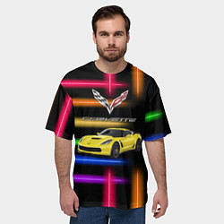 Футболка оверсайз мужская Chevrolet Corvette - racing team, цвет: 3D-принт — фото 2