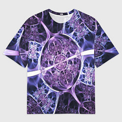 Мужская футболка оверсайз Оптический фрактал нервы