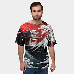 Футболка оверсайз мужская Футуристическая японская иллюстрация, цвет: 3D-принт — фото 2