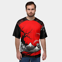 Футболка оверсайз мужская Природа Японии - абстракция, цвет: 3D-принт — фото 2