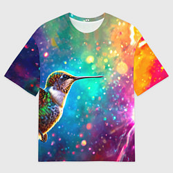Футболка оверсайз мужская Птичка колибри, цвет: 3D-принт