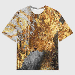 Мужская футболка оверсайз Текстура золота и бетона