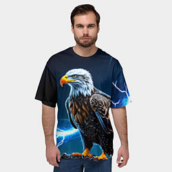 Футболка оверсайз мужская Орел и молния, цвет: 3D-принт — фото 2