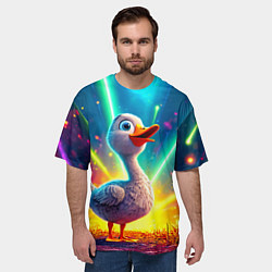 Футболка оверсайз мужская Веселая уточка, цвет: 3D-принт — фото 2