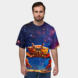 Футболка оверсайз мужская Краб в космосе, цвет: 3D-принт — фото 2