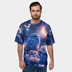 Футболка оверсайз мужская Сова под луной, цвет: 3D-принт — фото 2