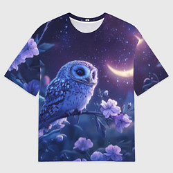 Футболка оверсайз мужская Сова и ночное небо, цвет: 3D-принт