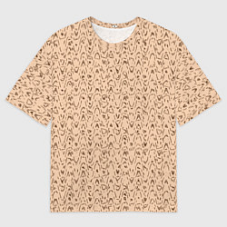 Мужская футболка оверсайз Телесный бежевый паттерн