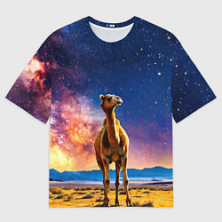 Футболка оверсайз мужская Верблюд и звездное небо, цвет: 3D-принт