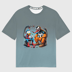 Футболка оверсайз мужская Two dudes - Venom and Spider-Duck, цвет: 3D-принт