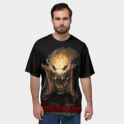 Футболка оверсайз мужская Хищник рык, цвет: 3D-принт — фото 2