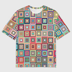 Мужская футболка оверсайз Квадратная мозаика
