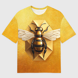 Мужская футболка оверсайз Пчела на золоте