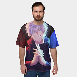 Футболка оверсайз мужская Аниме - магическая битва, цвет: 3D-принт — фото 2