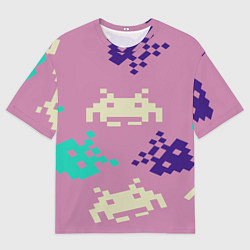 Мужская футболка оверсайз Пиксели фильтр