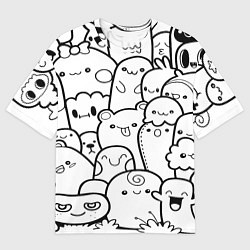 Мужская футболка оверсайз Doodle monsters