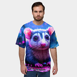 Футболка оверсайз мужская Малыш опоссум, цвет: 3D-принт — фото 2