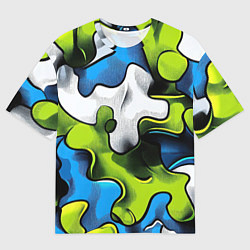 Мужская футболка оверсайз Камуфляж в стиле графитти