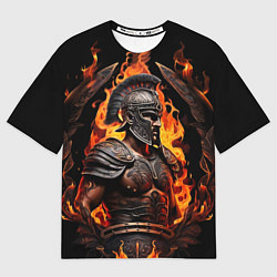 Футболка оверсайз мужская Гладиатор пламени огня, цвет: 3D-принт