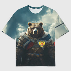 Футболка оверсайз мужская Воин русский медведь, цвет: 3D-принт