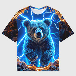 Футболка оверсайз мужская Медведь и молния, цвет: 3D-принт