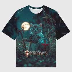 Футболка оверсайз мужская Stronghold Crusader котенок рыцарь, цвет: 3D-принт