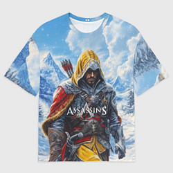 Футболка оверсайз мужская Assassins Creed охотник, цвет: 3D-принт