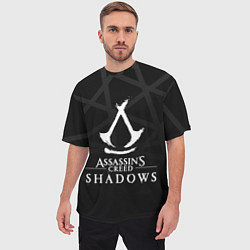 Футболка оверсайз мужская Assassins creed shadows - монохромный, цвет: 3D-принт — фото 2