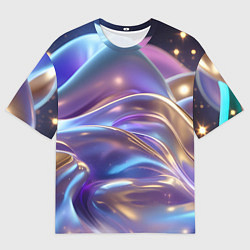 Мужская футболка оверсайз Волны космические