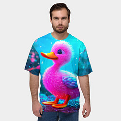 Футболка оверсайз мужская Розовая уточка, цвет: 3D-принт — фото 2