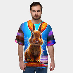 Футболка оверсайз мужская Ушастый зайка, цвет: 3D-принт — фото 2