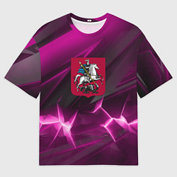Футболка оверсайз мужская Георгий Победоносец розовый фон, цвет: 3D-принт