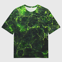 Мужская футболка оверсайз Зеленая ядовитая текстура