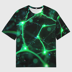 Мужская футболка оверсайз Зеленый нейроны