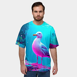 Футболка оверсайз мужская Подводная чайка, цвет: 3D-принт — фото 2