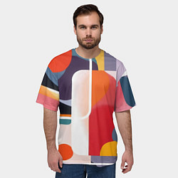 Футболка оверсайз мужская Абстракция из фигур и линий, цвет: 3D-принт — фото 2
