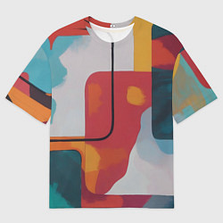Мужская футболка оверсайз Абстракция с прямоугольниками